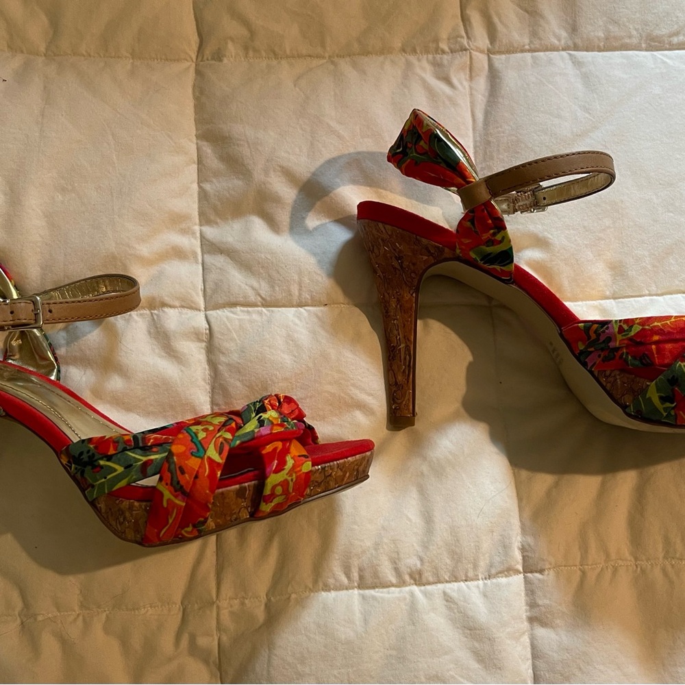 Style & Co. Red and Gold Heeled Sandals - Picture 6 of 7